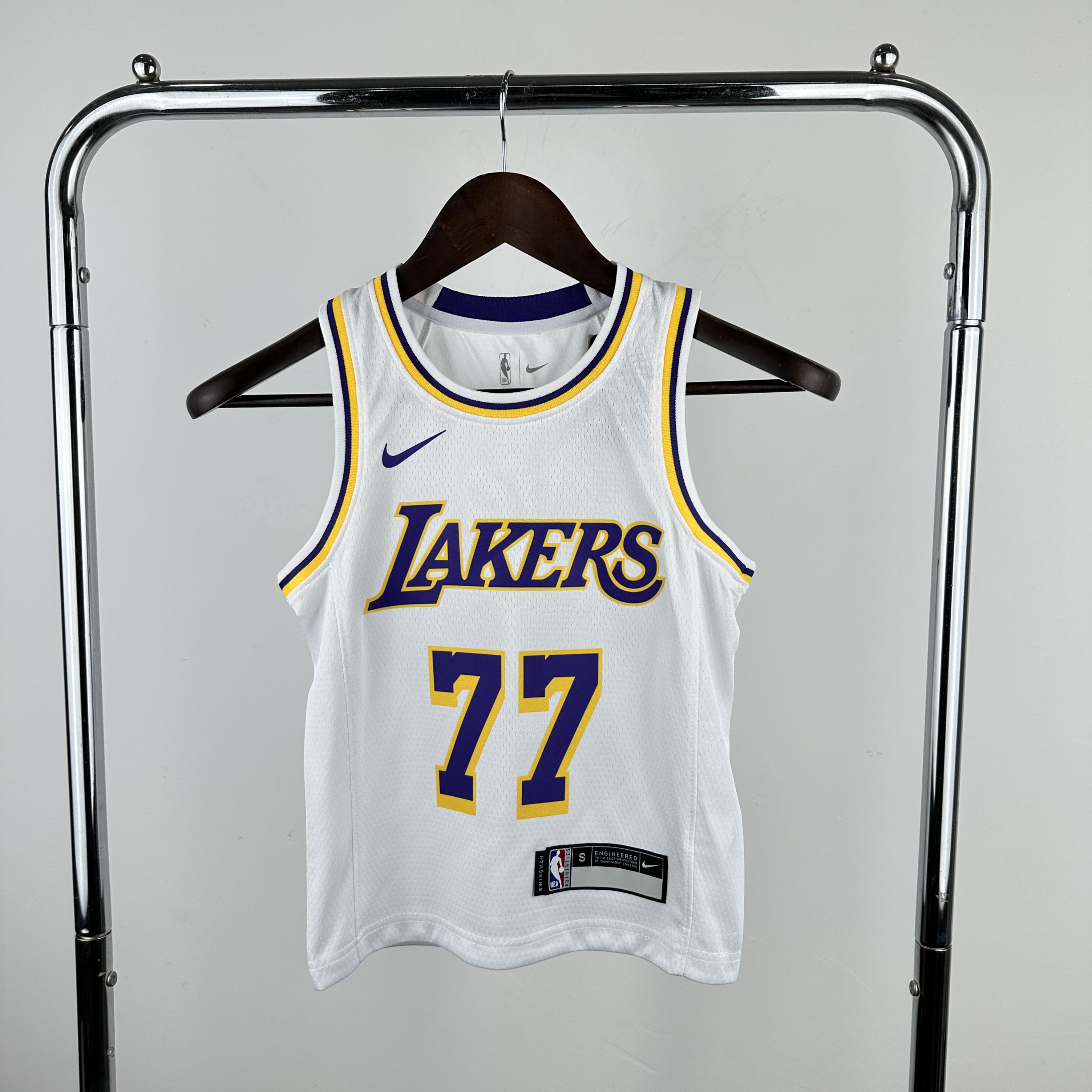 Youth Los Angeles Lakers #77 Doncic White Nike 2025 NBA Jersey